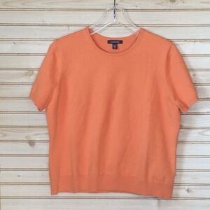 Land's End Orange Supima Cotton Lightweight Sweater Women's XL (18-20) Petite